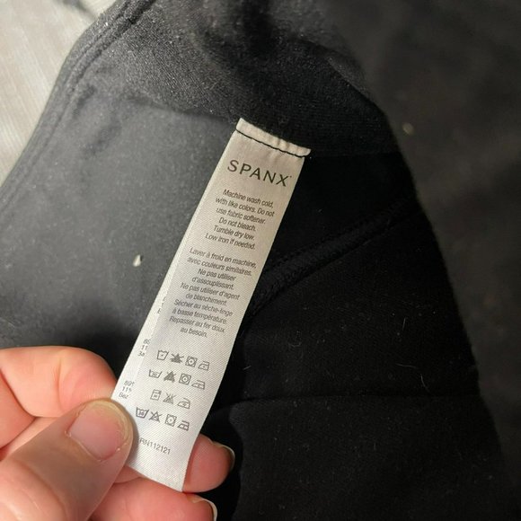 SPANX Black Knit Stretch Skinny Pull On Leggings Size L - Picture 7 of 7